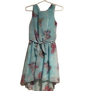 Pink & Violet Girls Dress Aqua with Butterflies XS New